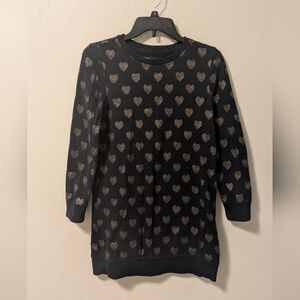 GAP Heart Patterned Navy Sweatshirt Dress